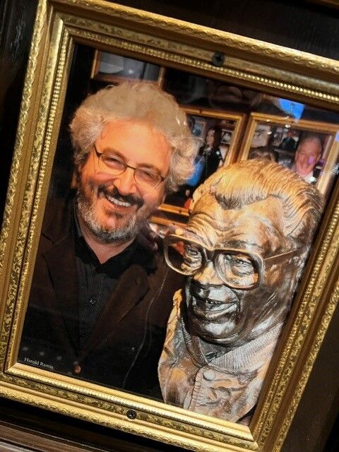 Photo of Harold Ramis on the wall at Harry Caray's Tavern.